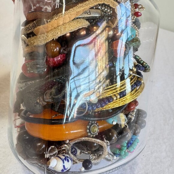 MYSTERY THEMED JEWELRY JAR Boho Bohemian Wearing Crafting Resale - Picture 7 of 8